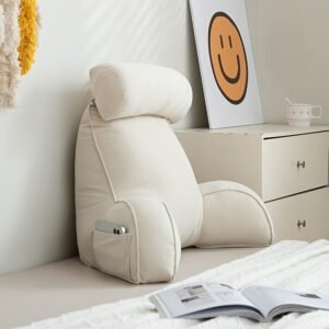 1pc Adjustable Multifunctional Thickened Back Support Floor Mat with Neck Pillow - Modern Reading Pillow, Bedside Soft Cushion, Bed Headrest, Neck Support Cushion, Suitable for Bedroom, Living Room, Bed Multi-purpose Backrest, Bay Window, Dormitory Decora